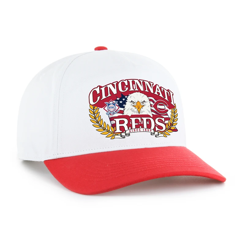Men's '47 White/Red Cincinnati Reds Americana Eagle Hitch Adjustable Hat