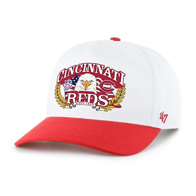 Men's '47 White/Red Cincinnati Reds Americana Eagle Hitch Adjustable Hat