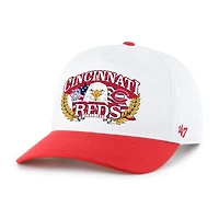 Men's '47 White/Red Cincinnati Reds Americana Eagle Hitch Adjustable Hat