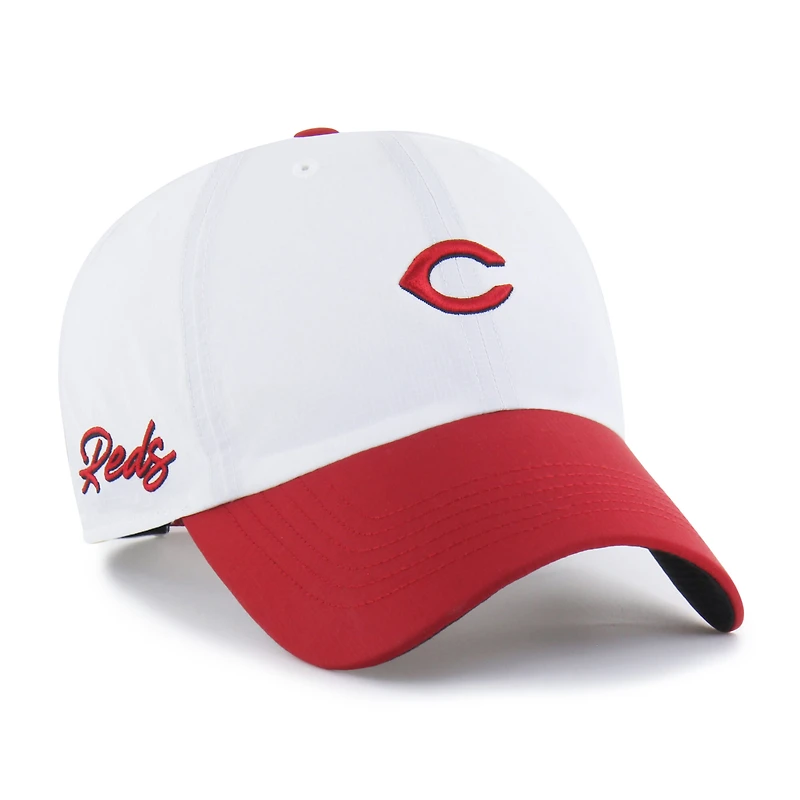 Men's '47 White/Red Cincinnati Reds Vista Mini Clean Up brrr° Adjustable Hat