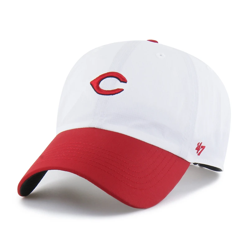 Men's '47 White/Red Cincinnati Reds Vista Mini Clean Up brrr° Adjustable Hat
