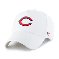 Men's '47 White Cincinnati Reds Foundational Pinch Offside Adjustable Hat