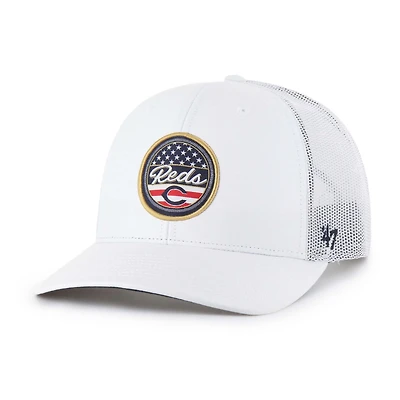 Men's '47 White Cincinnati Reds Homage Adjustable Trucker Hat
