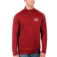 Men's Antigua Red Cincinnati Reds Generation Quarter-Zip Pullover Jacket