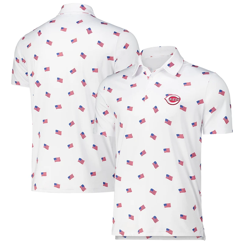 Polo Americana Antigua blanc Cincinnati Reds pour hommes