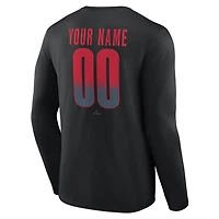 T-shirt à manches longues noir pour homme Cincinnati Reds Home Field Pop personnalisé avec nom et numéro