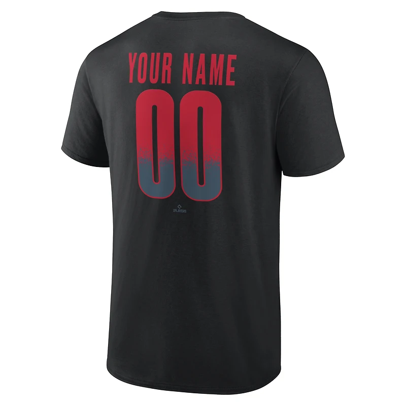 T-shirt noir pour homme Cincinnati Reds Home Field Pop personnalisé avec nom et numéro