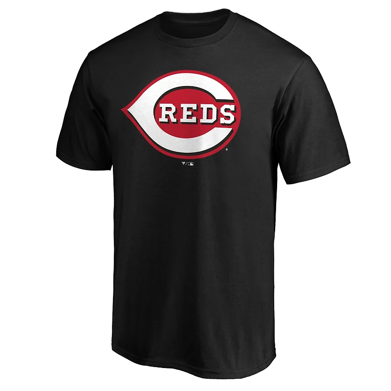 Men's  Black Cincinnati Reds Official Logo T-Shirt