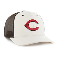 Men's Carhartt x '47 Natural/Brown Cincinnati Reds Undyed Trucker Adjustable Hat