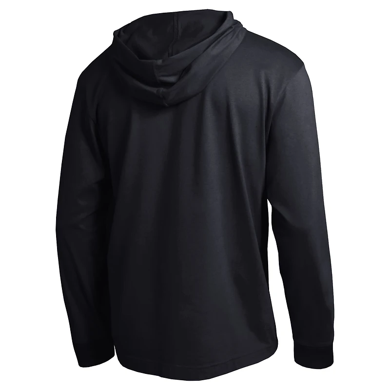 Men's Champion  Black Cincinnati Reds Cooperstown Hooded Long-Sleeve T-Shirt
