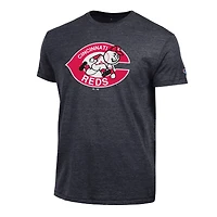 T-shirt Champion noir pour homme, logo Cooperstown des Reds de Cincinnati, mélange trois matières