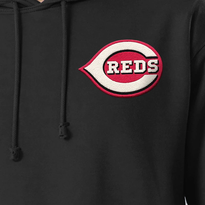 Sweat à capuche Champion noir pour homme, en chenille tissée inversée