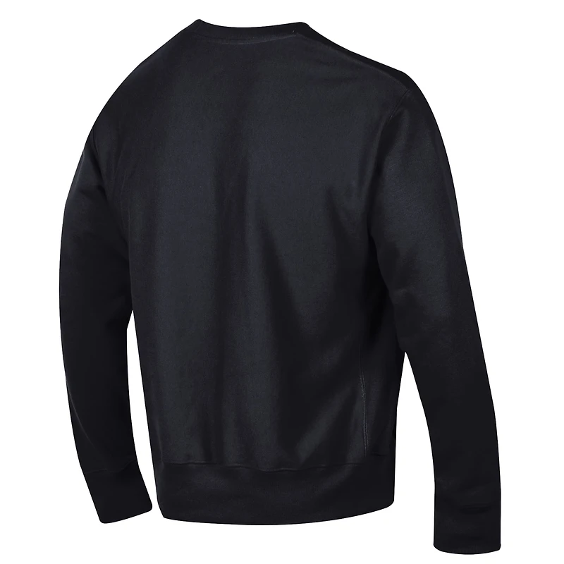 Sweat-shirt Champion noir pour homme en chenille tissée inversée, modèle Reds de Cincinnati