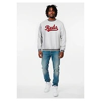 Men's Champion Heather Gray Cincinnati Reds Reverse Weave Sweatshirt