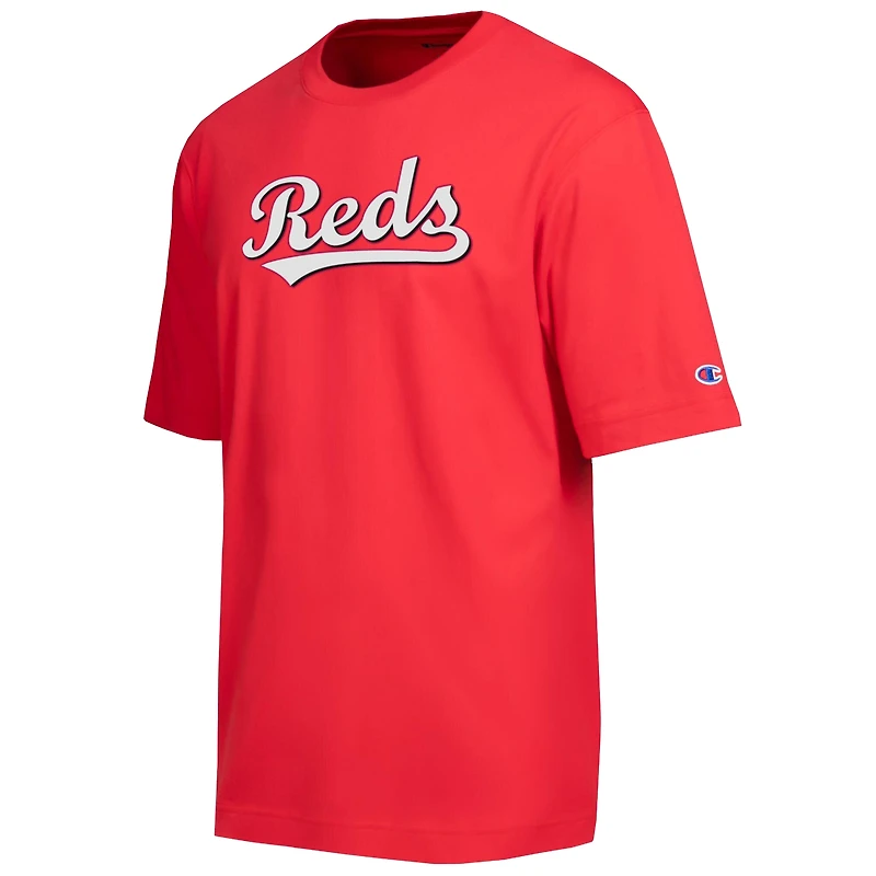 T-shirt Champion Red Cincinnati Reds All Star en chenille avec logo