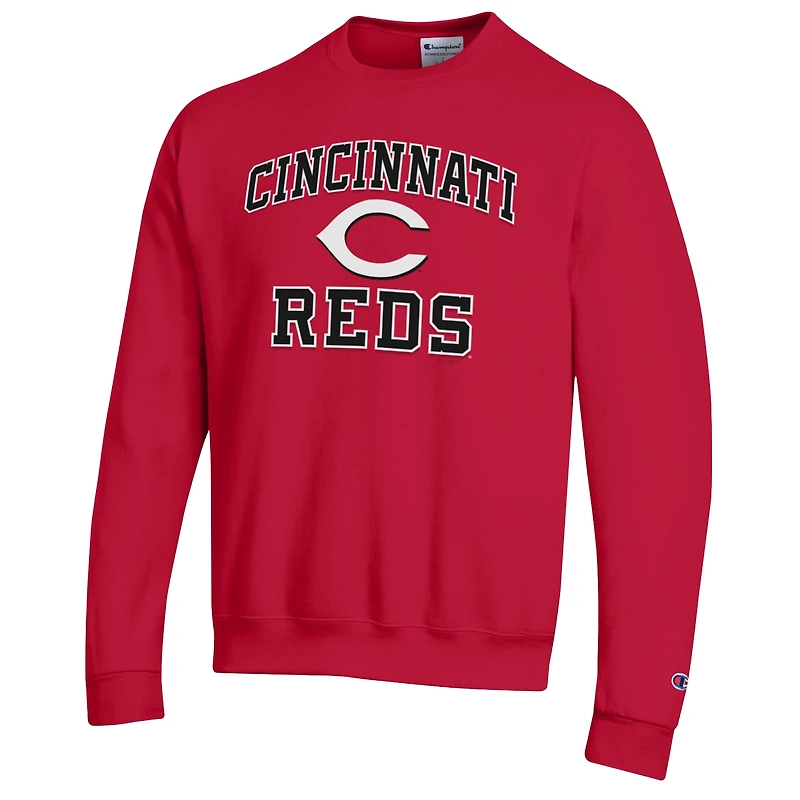 Men's Champion Red Cincinnati Reds Heart & Soul Powerblend Sweatshirt