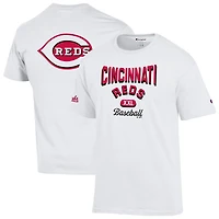 T-shirt blanc Champion pour homme des Cincinnati Reds, maillot 3 coups