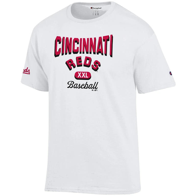 Men's Champion White Cincinnati Reds 3-Hit Jersey T-Shirt