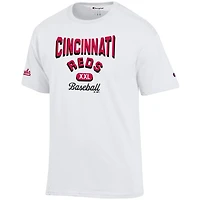 Men's Champion White Cincinnati Reds 3-Hit Jersey T-Shirt