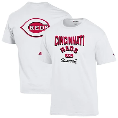 Men's Champion White Cincinnati Reds 3-Hit Jersey T-Shirt