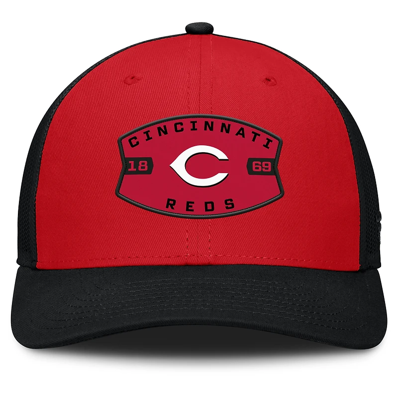Casquette ajustable rouge/noire Cincinnati Reds Fanatics pour homme