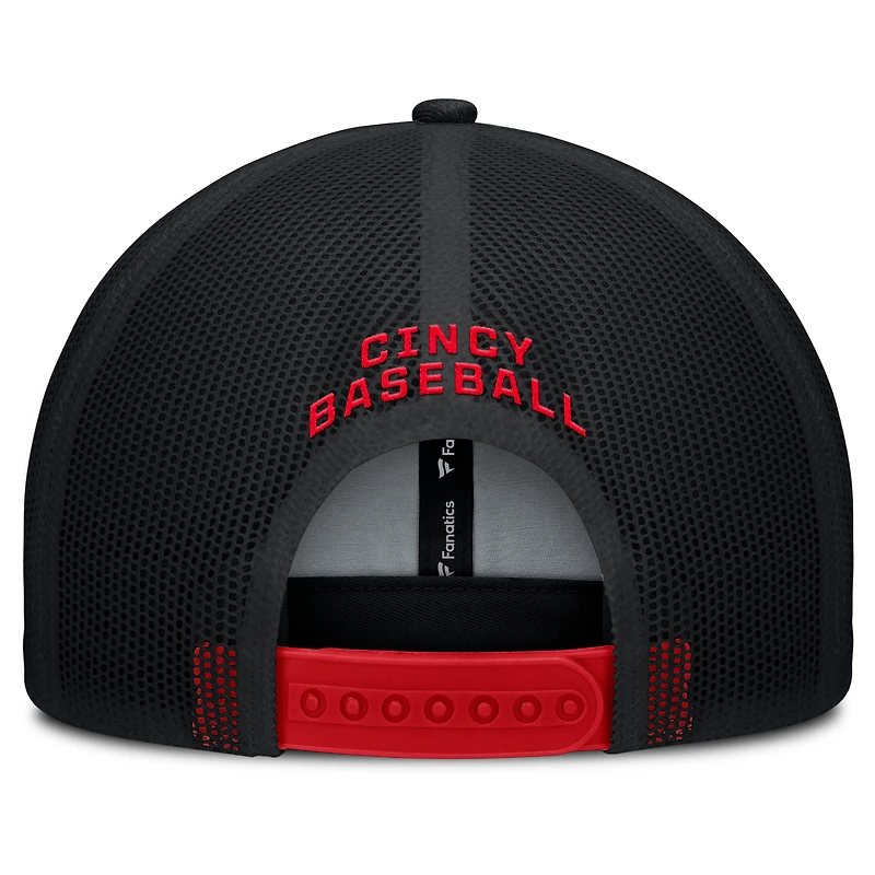 Casquette ajustable rouge/noire Cincinnati Reds Fanatics pour homme