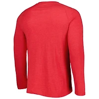 T-shirt Henley à manches longues et raglan Inertia Reds de Cincinnati Concepts Sport pour homme