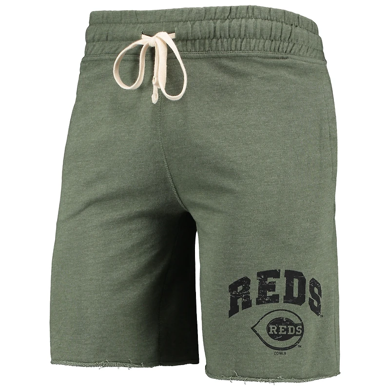 Concepts Sport Heathered Olive Cincinnati Reds Mainstream Tri-Blend Short pour homme