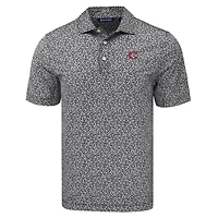 Polo recyclé à imprimé floral écologique pour homme, modèle City Connect Pike, coupeur et buck, noir, des Reds de Cincinnati, taille grande