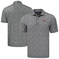 Polo recyclé à imprimé floral écologique pour homme, modèle City Connect Pike, coupeur et buck, noir, des Reds de Cincinnati, taille grande