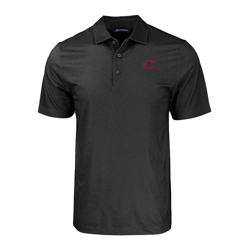 Polo extensible recyclé à imprimé géométrique ton sur pour homme, Cutter & Buck, noir, City Connect, Big Tall, des Reds de Cincinnati