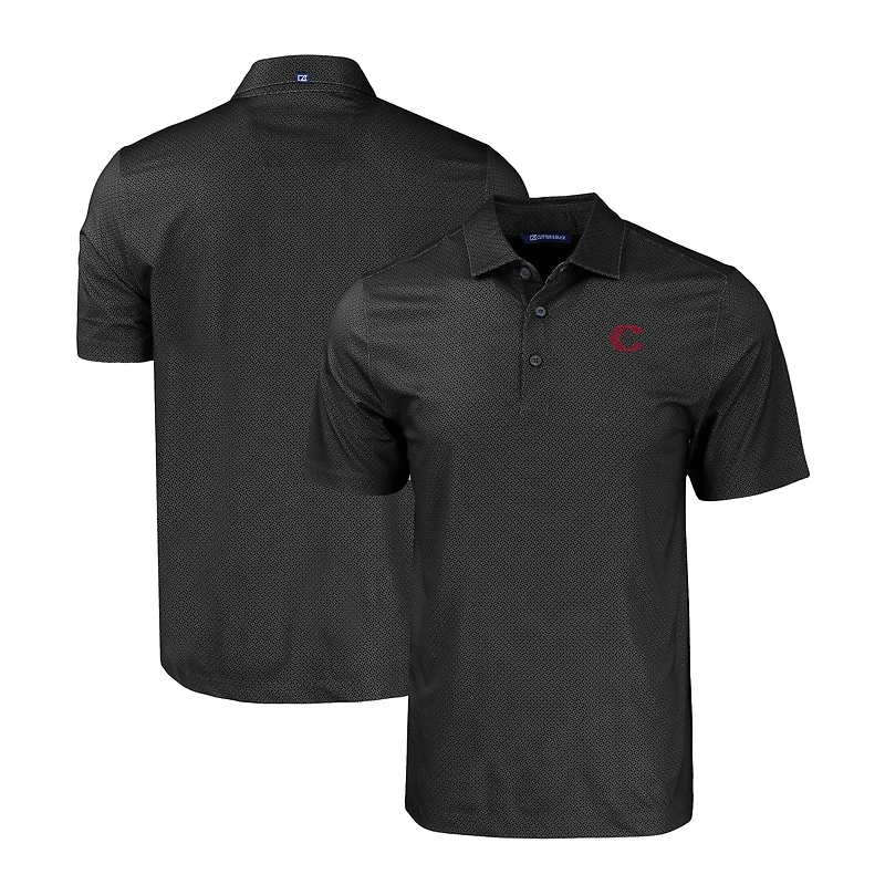 Polo extensible recyclé à imprimé géométrique ton sur pour homme, Cutter & Buck, noir, City Connect, Big Tall, des Reds de Cincinnati