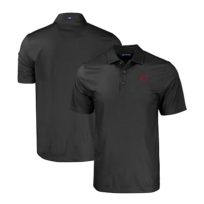 Polo extensible recyclé à imprimé géométrique ton sur pour homme, Cutter & Buck, noir, City Connect, Big Tall, des Reds de Cincinnati