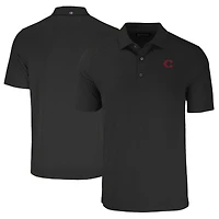 Polo homme Cutter & Buck noir Cincinnati Reds City Connect Forge Eco Stretch recyclé