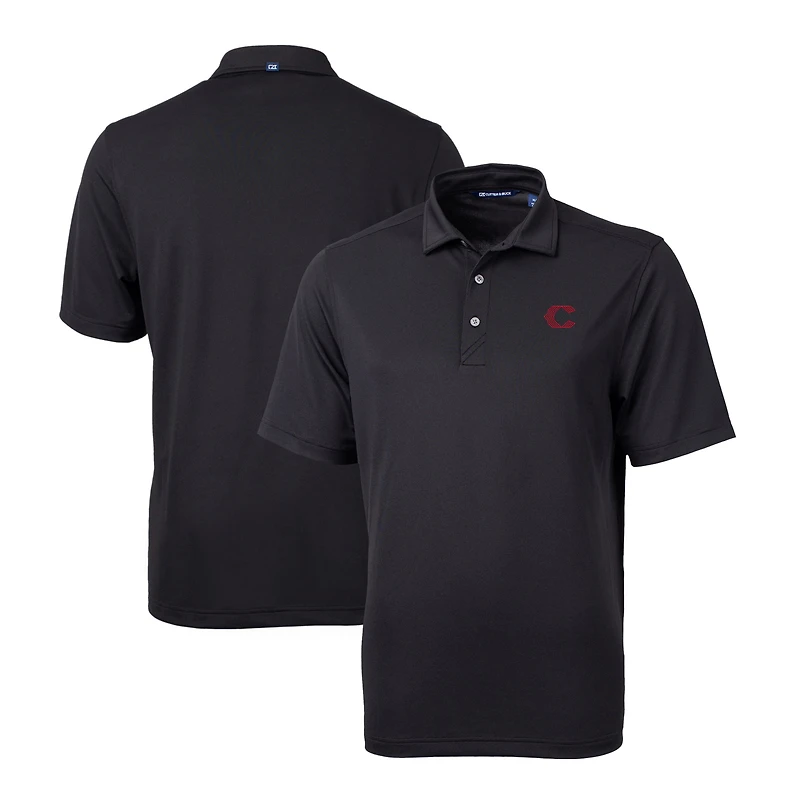 Polo homme Cutter & Buck noir Cincinnati Reds City Connect Virtue Eco Pique recyclé grande taille