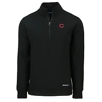 Pull zippé quart de tour Roam Eco recyclé pour homme, noir, des Reds Cincinnati, Cutter & Buck