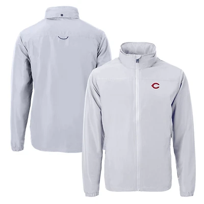 Men's Cutter & Buck Cincinnati Reds Charter Eco Recycled Full-Zip Jacket