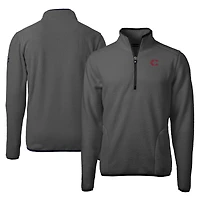 Veste polaire à fermeture éclair quart de tour pour homme, modèle Cutter & Buck gris des Reds Cincinnati City Connect Cascade Eco Sherpa