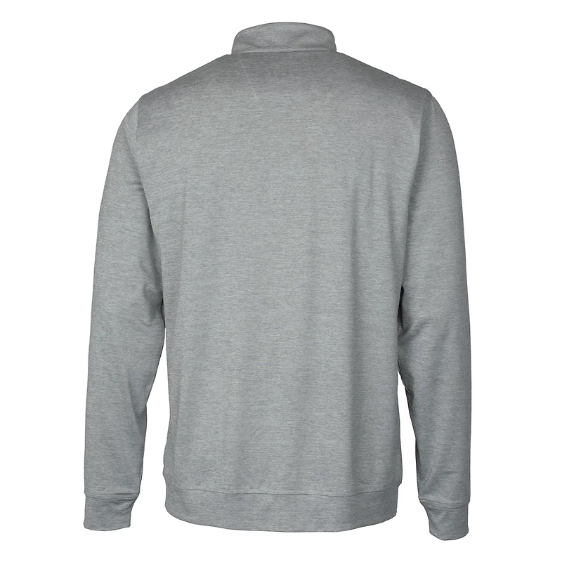 Pull gris chiné Stealth à fermeture éclair quart de tour pour homme des Cincinnati Reds, Cutter & Buck