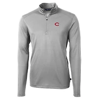 Pull zippé recyclé Virtue Eco Pique pour homme, gris, Cutter & Buck, des Cincinnati Reds