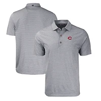 Polo extensible recyclé à rayures chinées Forge Eco pour homme, noir chiné, des Reds de Cincinnati, taille grande et