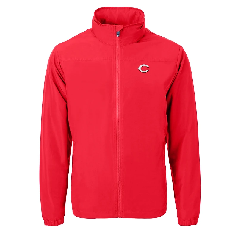 Men's Cutter & Buck Red Cincinnati Reds Charter Eco Recycled Full-Zip Jacket