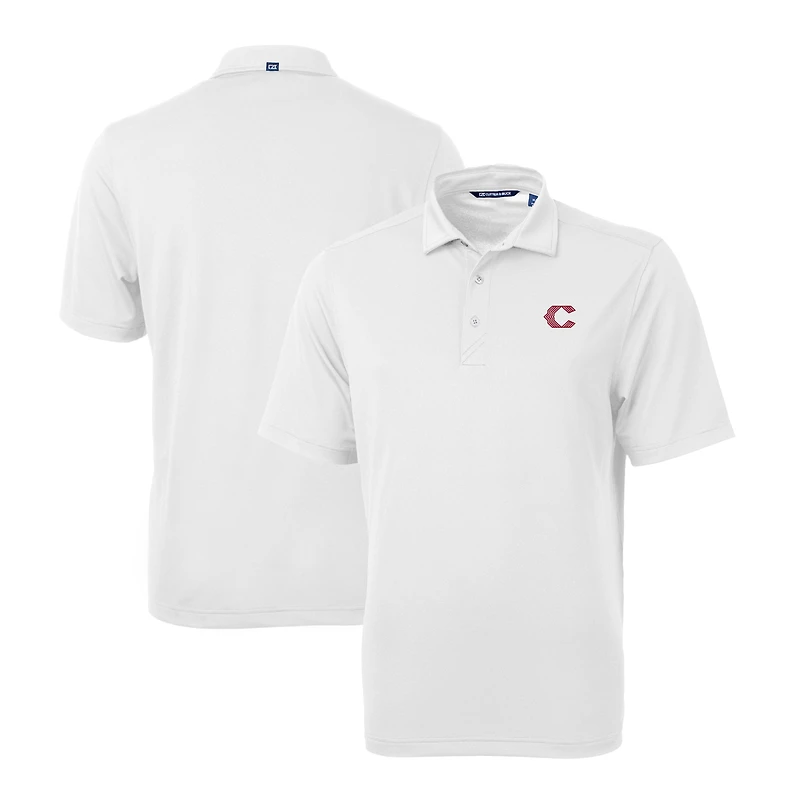 Men's Cutter & Buck White Cincinnati Reds City Connect Virtue Eco Pique Recycled Big Tall Polo
