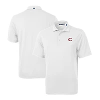 Men's Cutter & Buck White Cincinnati Reds City Connect Virtue Eco Pique Recycled Big Tall Polo