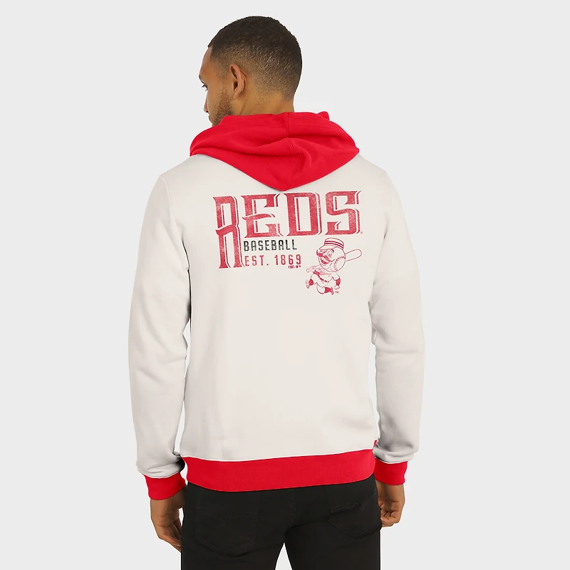 Sweat à capuche zippé en polaire crème des Cincinnati Reds pour homme de la collection Darius Rucker par Fanatics