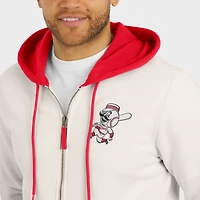 Sweat à capuche zippé en polaire crème des Cincinnati Reds pour homme de la collection Darius Rucker par Fanatics