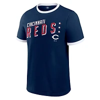 Men's Darius Rucker Collection by Fanatics  Navy Cincinnati Reds Americana Washed Ringer T-Shirt