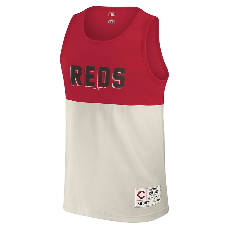 Collection Darius Rucker pour hommes par Fanatics Débardeur color block rouge Cincinnati Reds