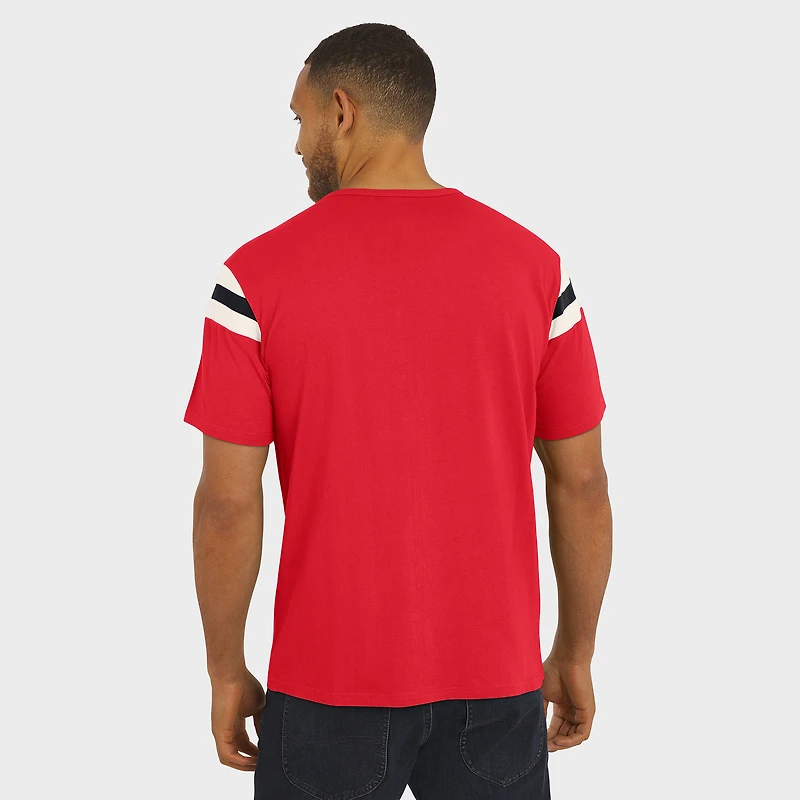 T-shirt rayé à manches vieillies pour homme, collection Darius Rucker par Fanatics, rouge des Cincinnati Reds