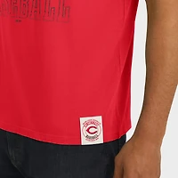 T-shirt rayé à manches vieillies pour homme, collection Darius Rucker par Fanatics, rouge des Cincinnati Reds
